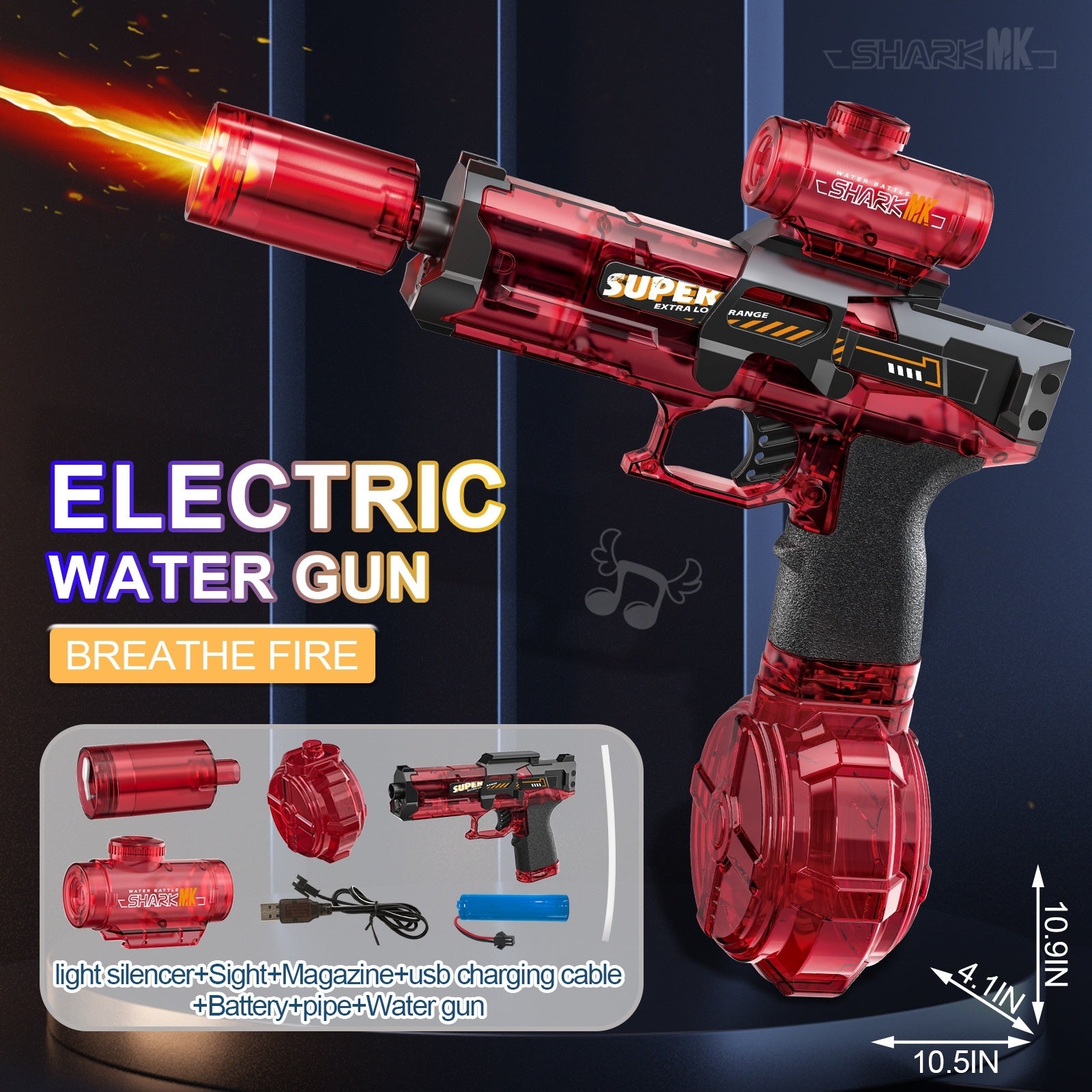 Electric Water Gun for Kids – Automatic LED Water Blaster Outdoor Toy