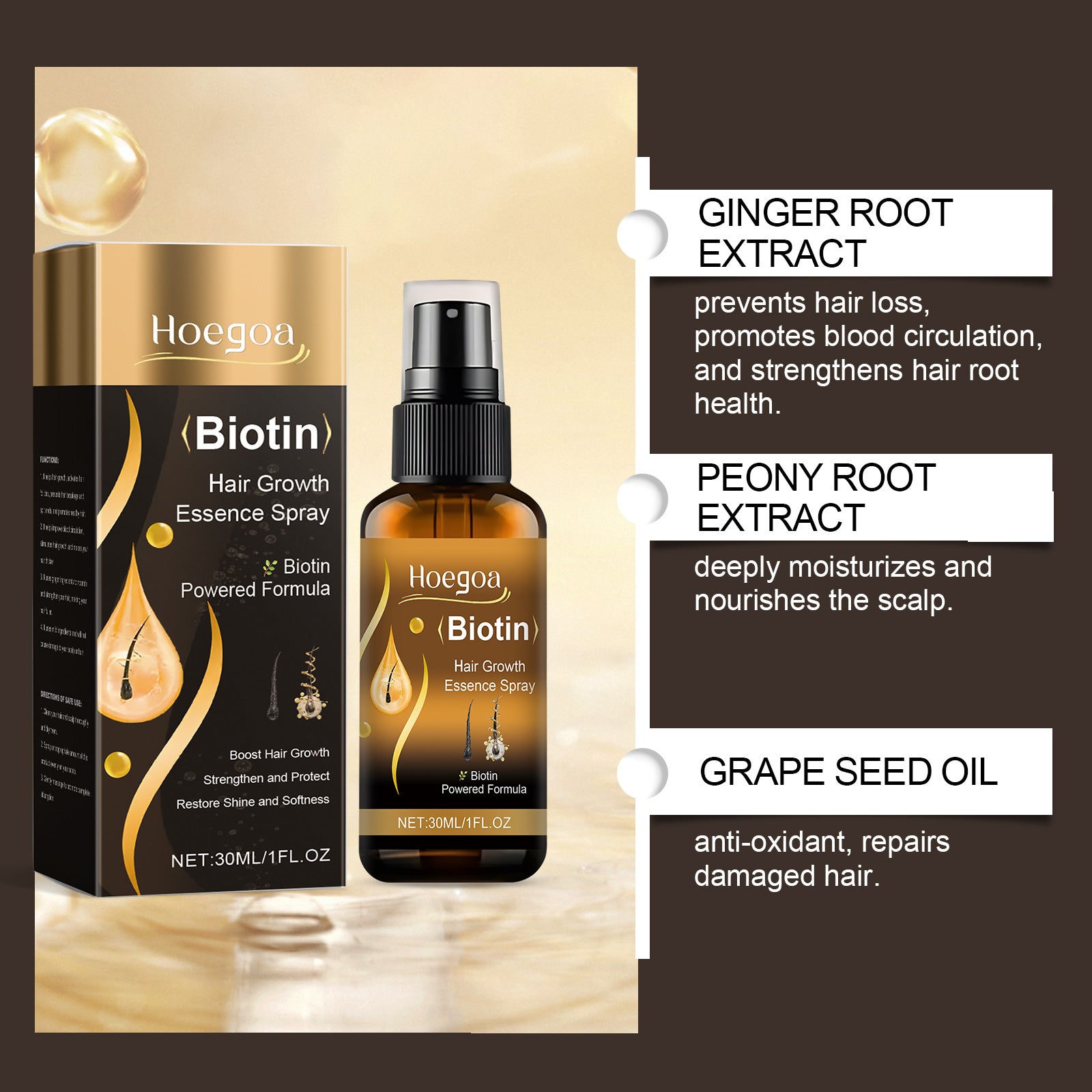 Biotin Hair Growth Essence Spray – Strengthening & Scalp Care Treatment