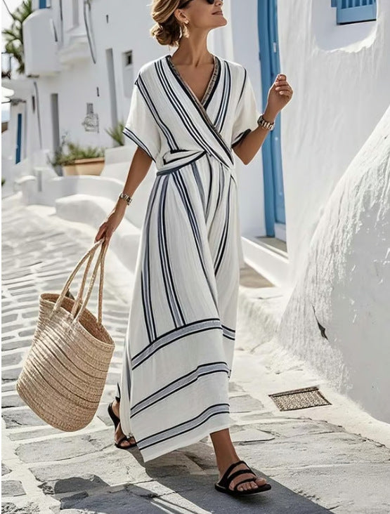 Elegant Summer Boho Maxi Dress – Lightweight Vacation Beach Dress