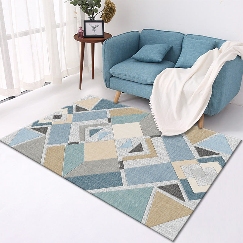 Modern Geometric Area Rug – Soft Living Room Carpet Decor
