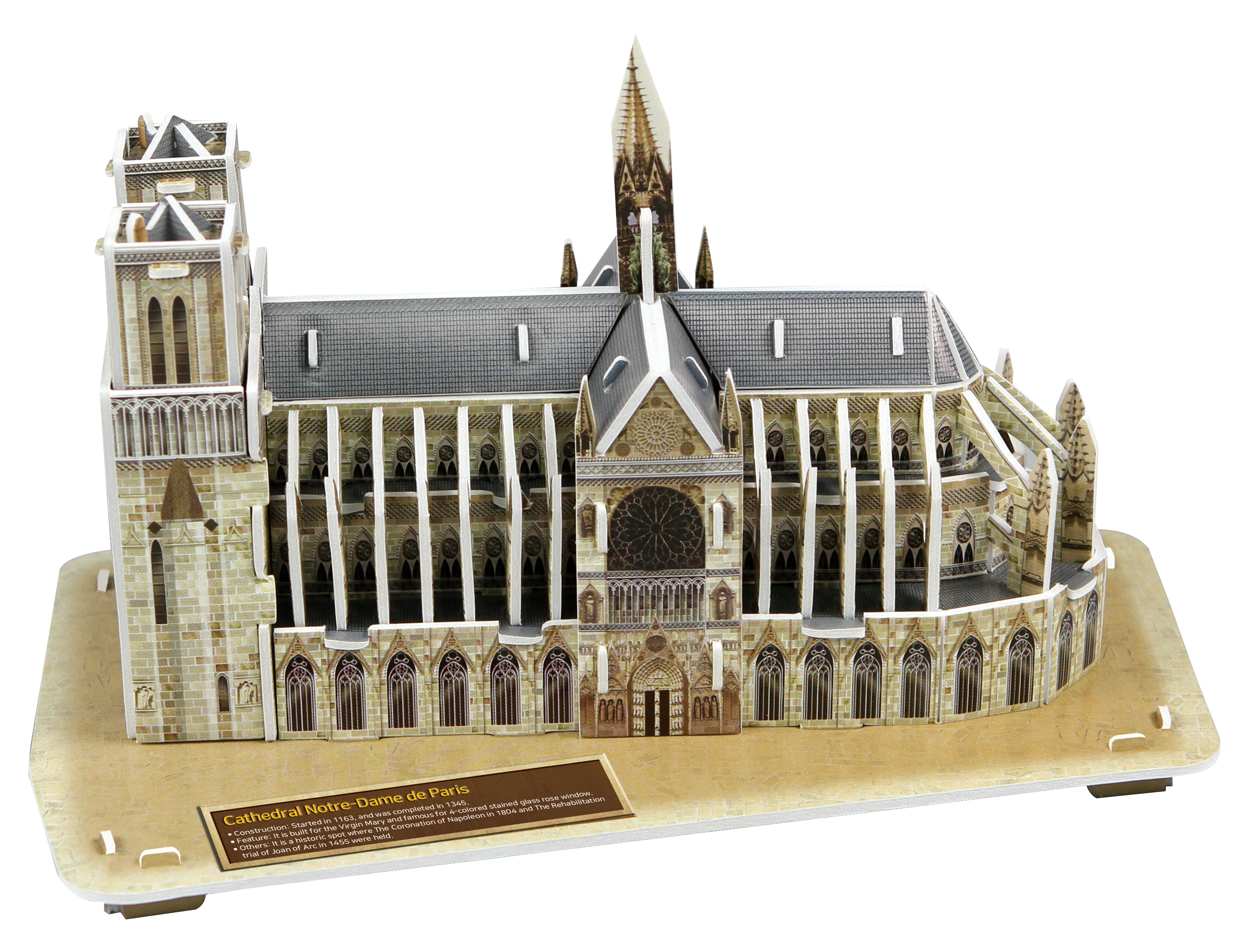 Notre-Dame Cathedral 3D STEM Puzzle for Kids – World History Educational Model