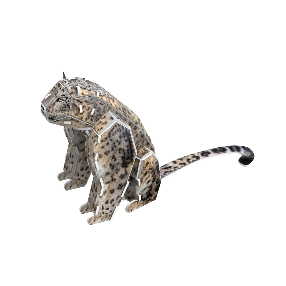 Snow Leopard 3D STEM Puzzle for Kids – Educational Animal Kit with AR