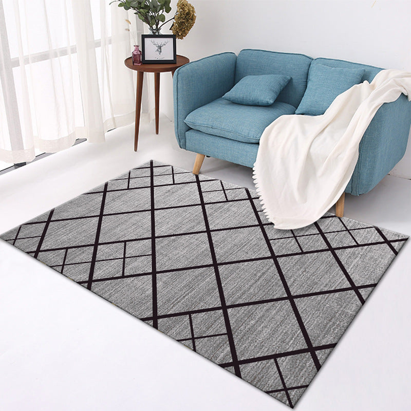Modern Geometric Area Rug – Soft Living Room Carpet Decor
