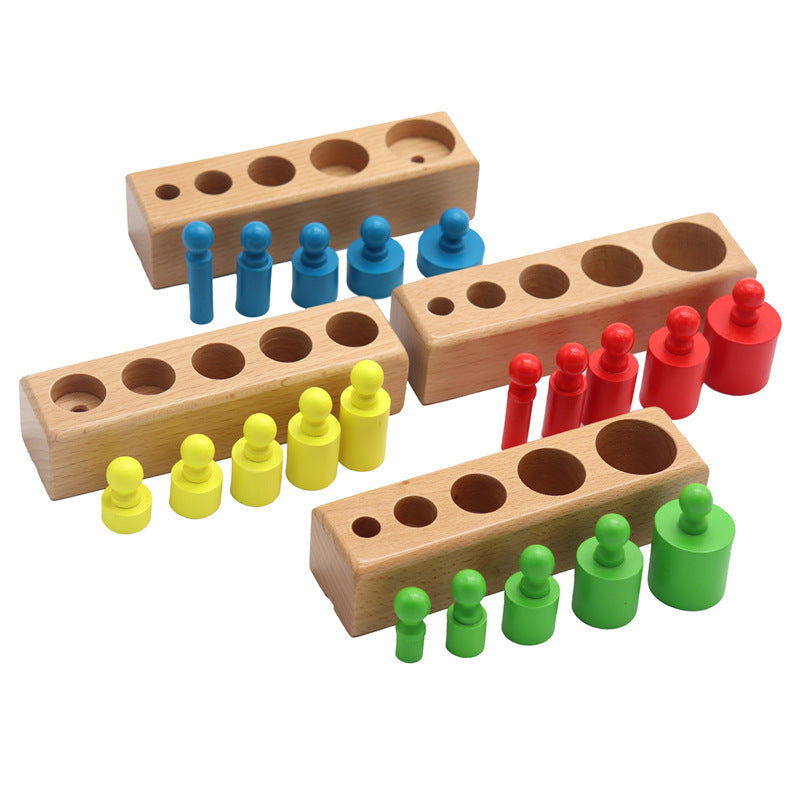 Montessori Wooden Size Sorting Blocks – Educational Color Matching Learning Toy for Kids
