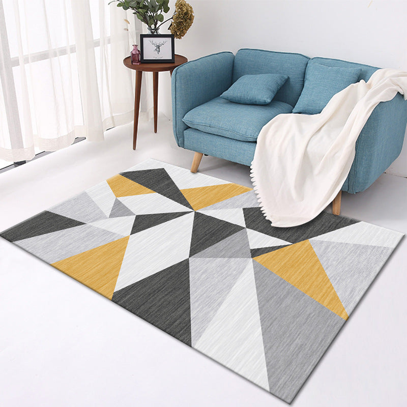 Modern Geometric Area Rug – Soft Living Room Carpet Decor