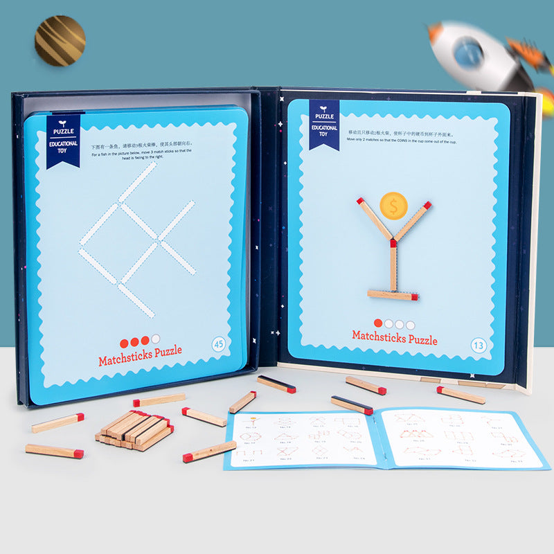 Montessori Matchstick Puzzle Game – Educational Thinking Brain Teaser Toy for Kids