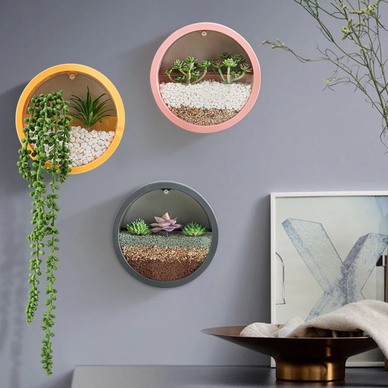 Round Wall Planter Vase – Modern Hanging Plant Pot Wall Decor
