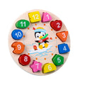 Montessori Wooden Learning Clock – Educational Number Puzzle Toy for Kids