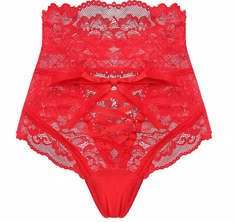 Sexy High Waist Lace Panties for Women – Strappy Lingerie Underwear