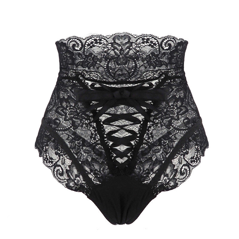Sexy High Waist Lace Panties for Women – Strappy Lingerie Underwear