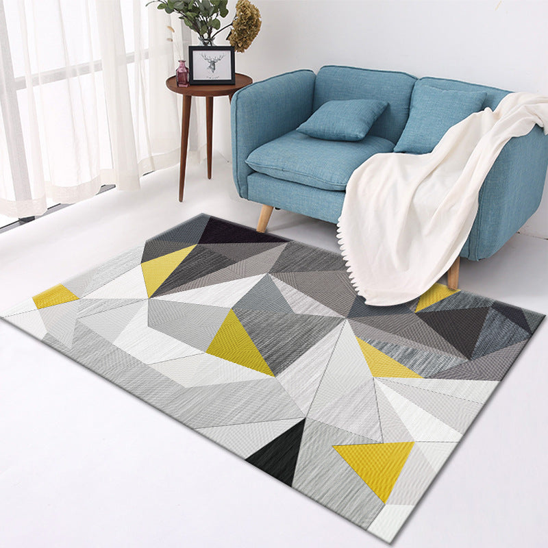 Modern Geometric Area Rug – Soft Living Room Carpet Decor