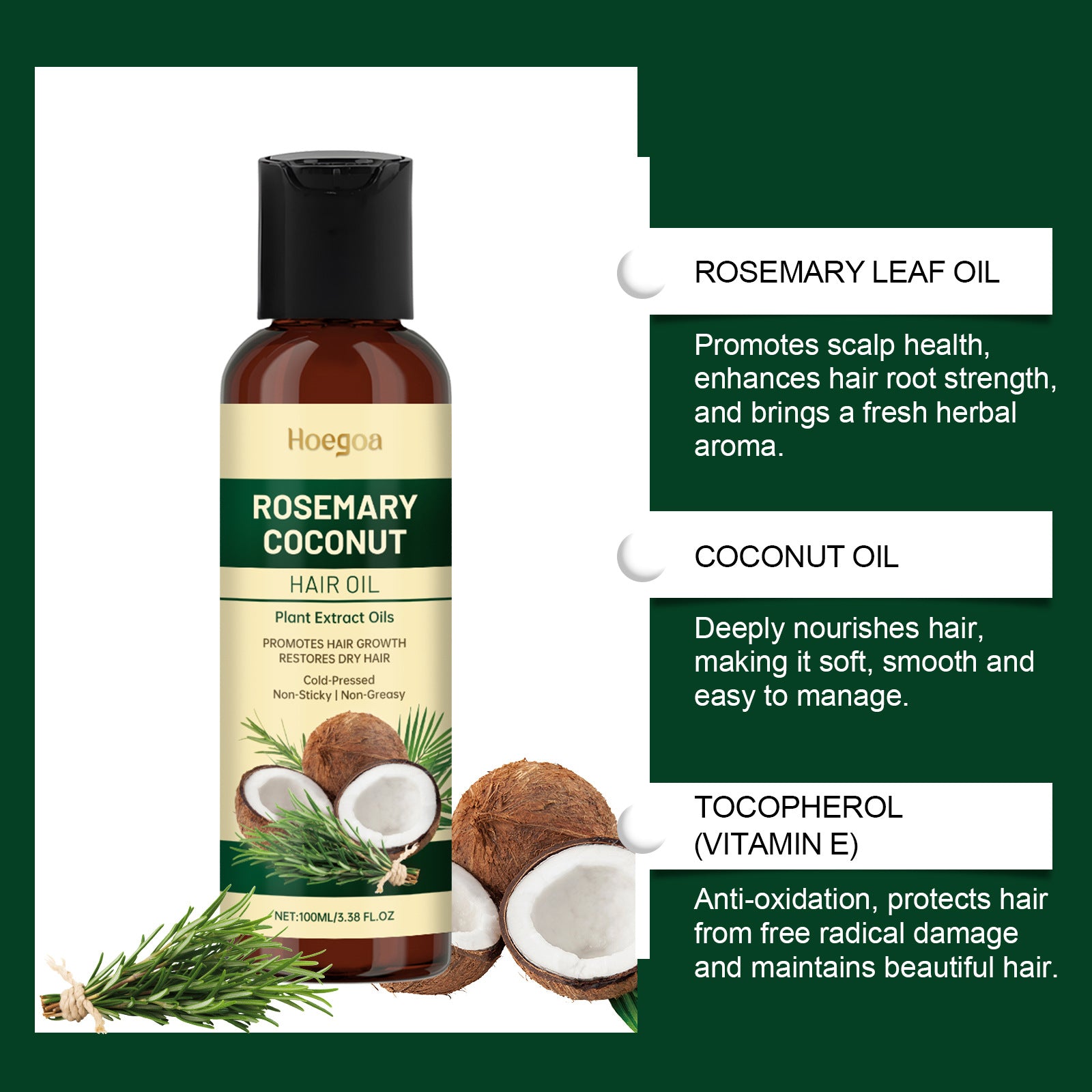 Rosemary Coconut Hair Oil – Nourishing & Hair Growth Scalp Treatment
