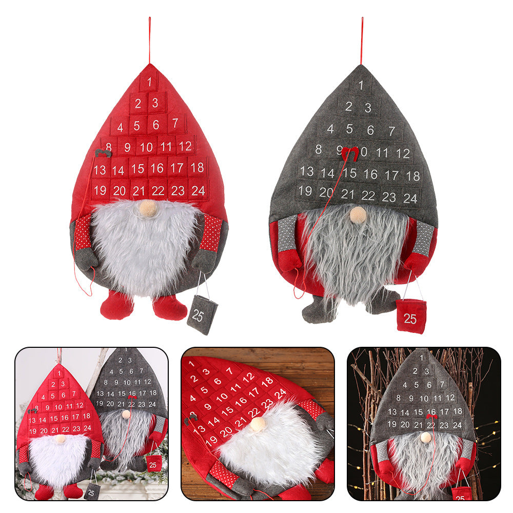 Christmas Gnome Advent Calendar Wall Hanging – Santa Countdown Decor
