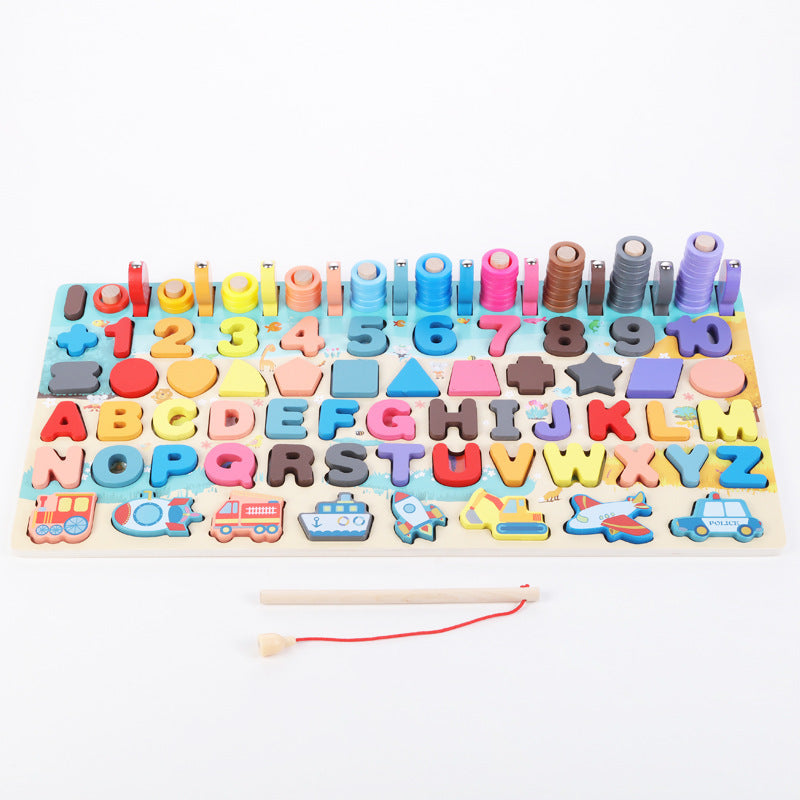 Montessori Alphabet & Number Learning Board – Wooden Educational Puzzle Toy for Kids