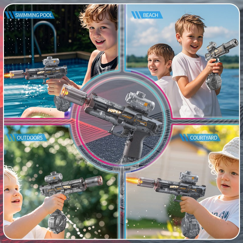 Electric Water Gun for Kids – Automatic LED Water Blaster Outdoor Toy