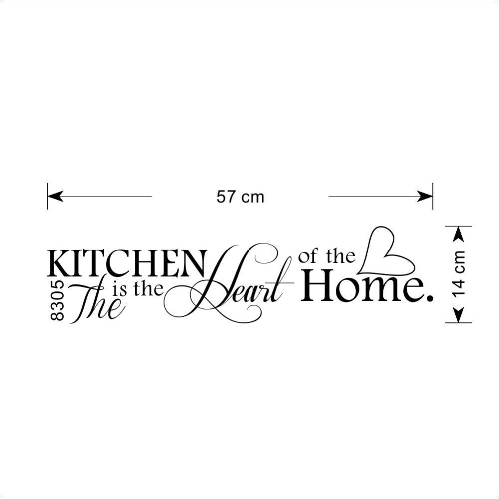 Kitchen Quote Wall Sticker – “The Kitchen Is The Heart Of The Home” Wall Decor