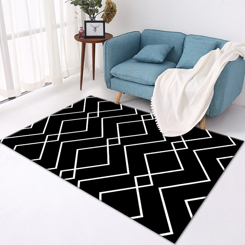 Modern Geometric Area Rug – Soft Living Room Carpet Decor