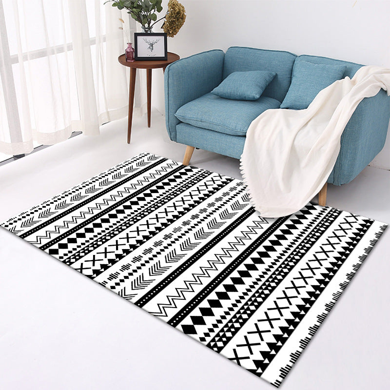 Modern Geometric Area Rug – Soft Living Room Carpet Decor