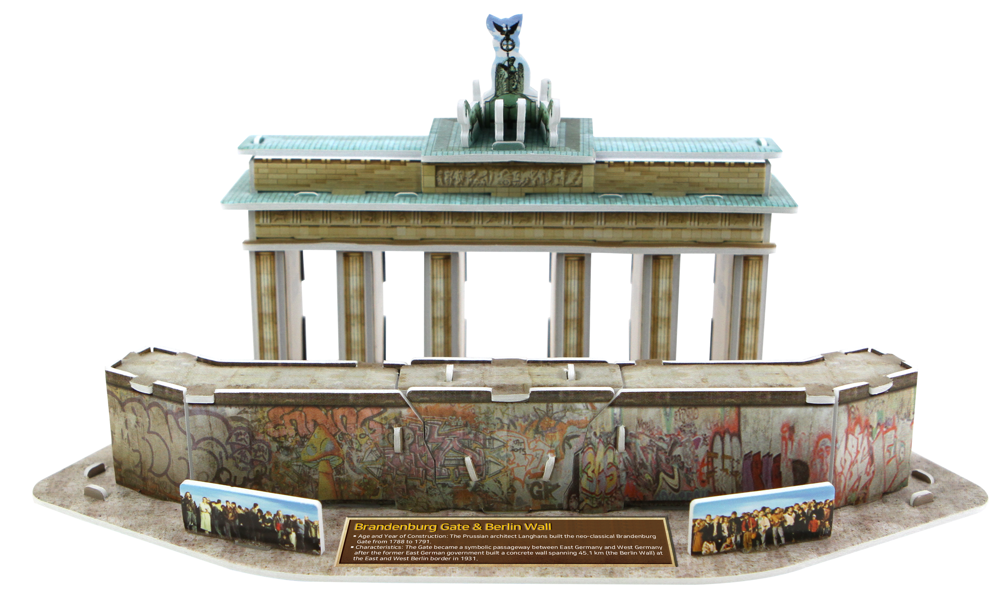 Brandenburg Gate & Berlin Wall 3D STEM Puzzle for Kids – World History Model