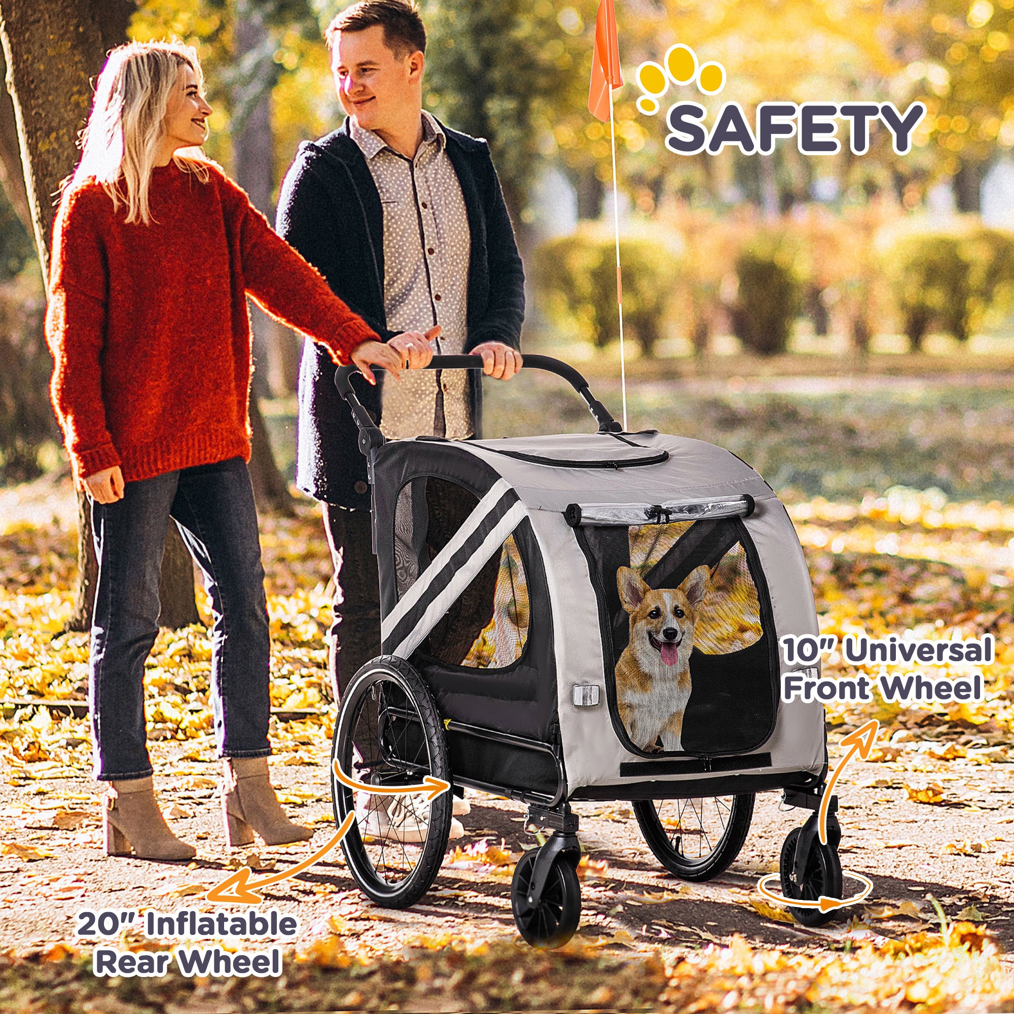 2-in-1 Pet Bike Trailer for Small Dogs