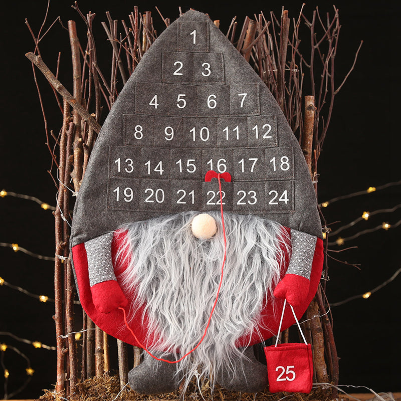 Christmas Gnome Advent Calendar Wall Hanging – Santa Countdown Decor