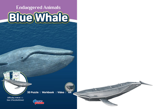Blue Whale 3D STEM Puzzle for Kids – Endangered Animals Educational Kit