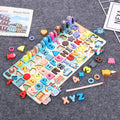 Montessori Alphabet & Number Learning Board – Wooden Educational Puzzle Toy for Kids