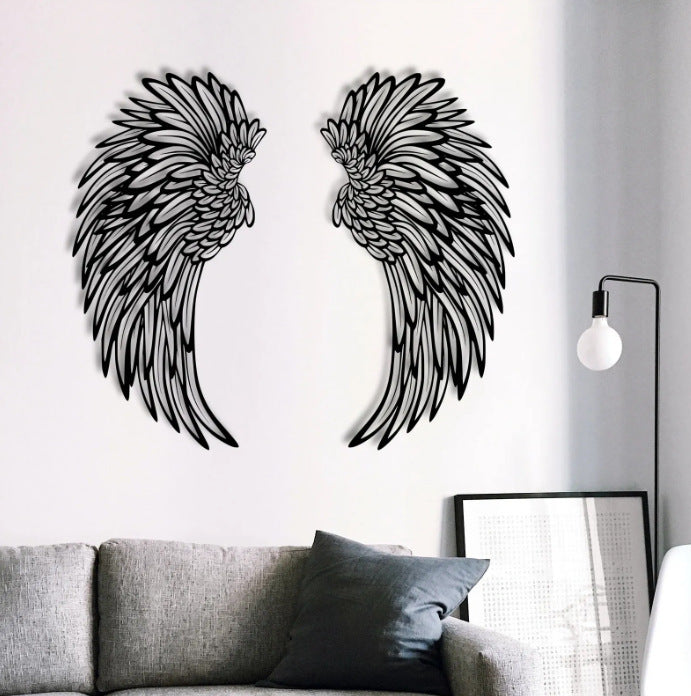 Angel Wings Metal Wall Decor with LED Lights – Modern Wing Wall Art