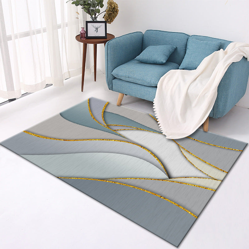 Modern Geometric Area Rug – Soft Living Room Carpet Decor