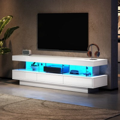 Modern LED TV Stand Cabinet – High Gloss Living Room Media Console 160cm