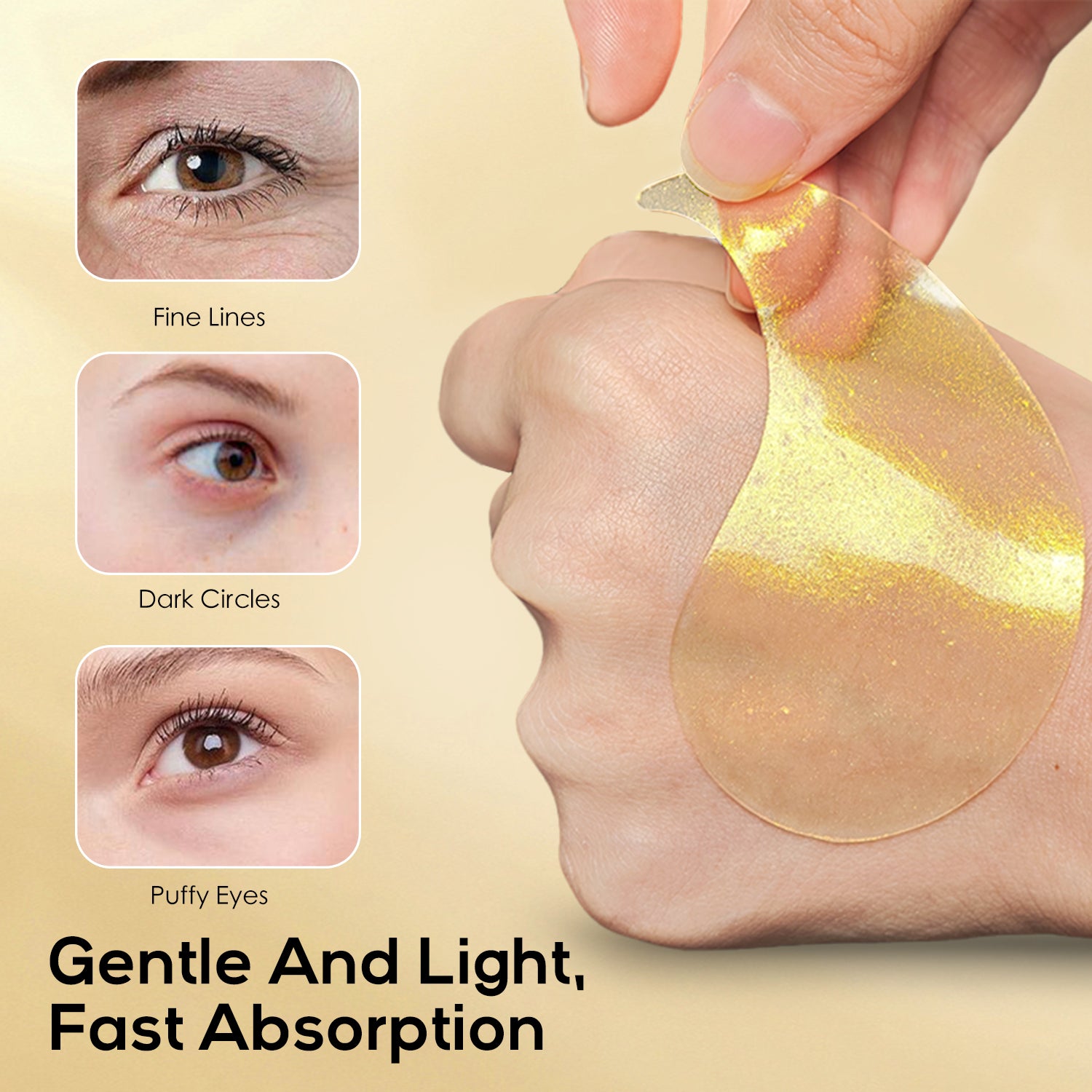 Collagen Golden Eye Patches – Hydrating Under Eye Mask (36 Pairs)