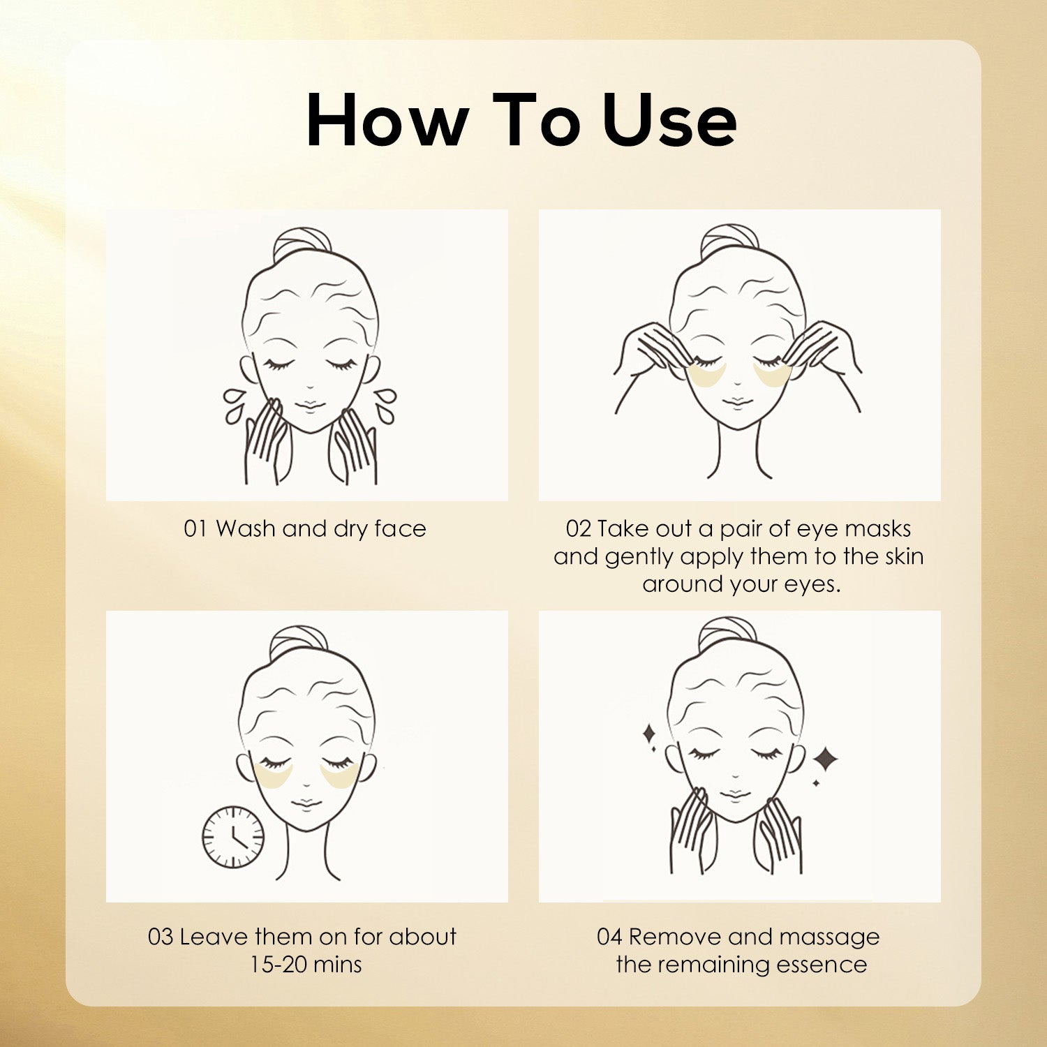 Collagen Golden Eye Patches – Hydrating Under Eye Mask (36 Pairs)