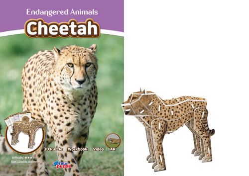 Cheetah 3D STEM Puzzle for Kids – Endangered Animals Educational Kit