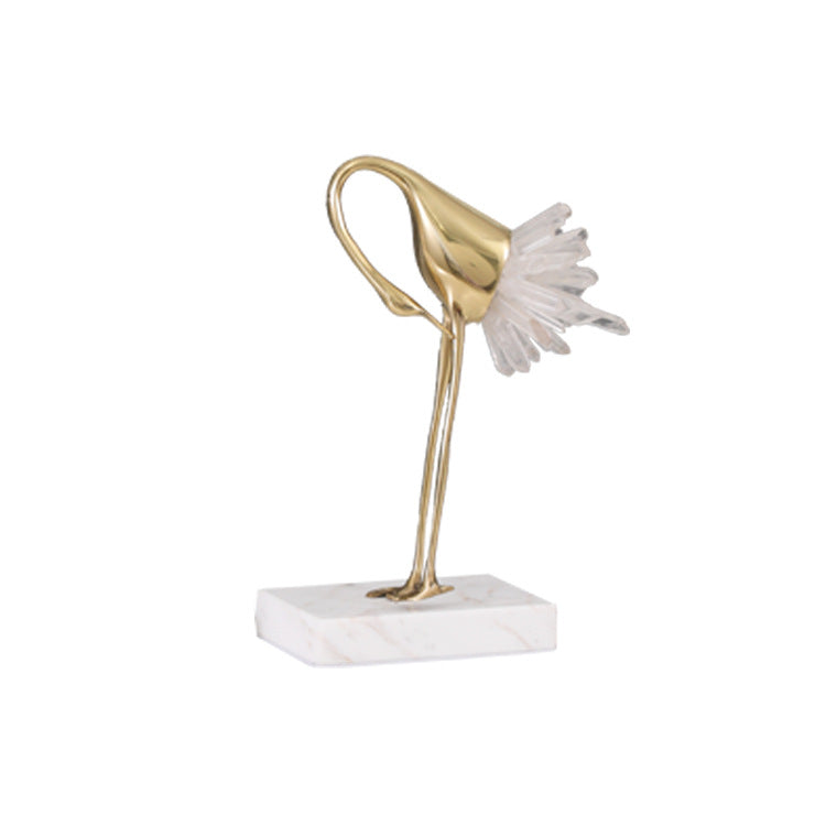 Luxury Crystal Crane Statue – Modern Bird Sculpture Home Decor