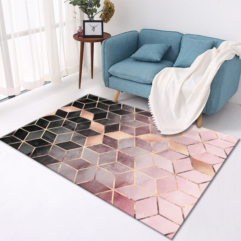 Modern Geometric Area Rug – Soft Living Room Carpet Decor