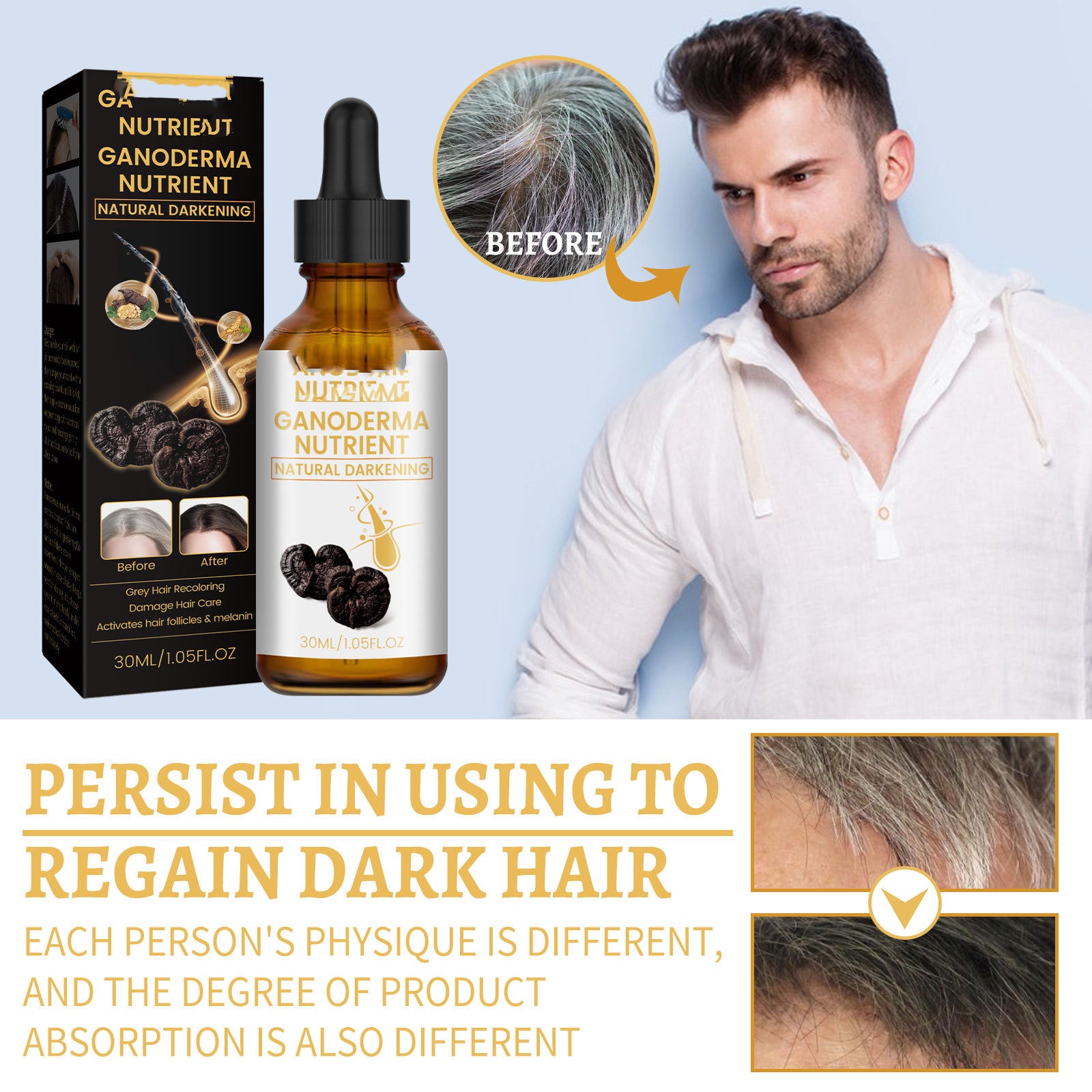 Ganoderma Hair Repair Serum – Natural Darkening & Hair Care Treatment