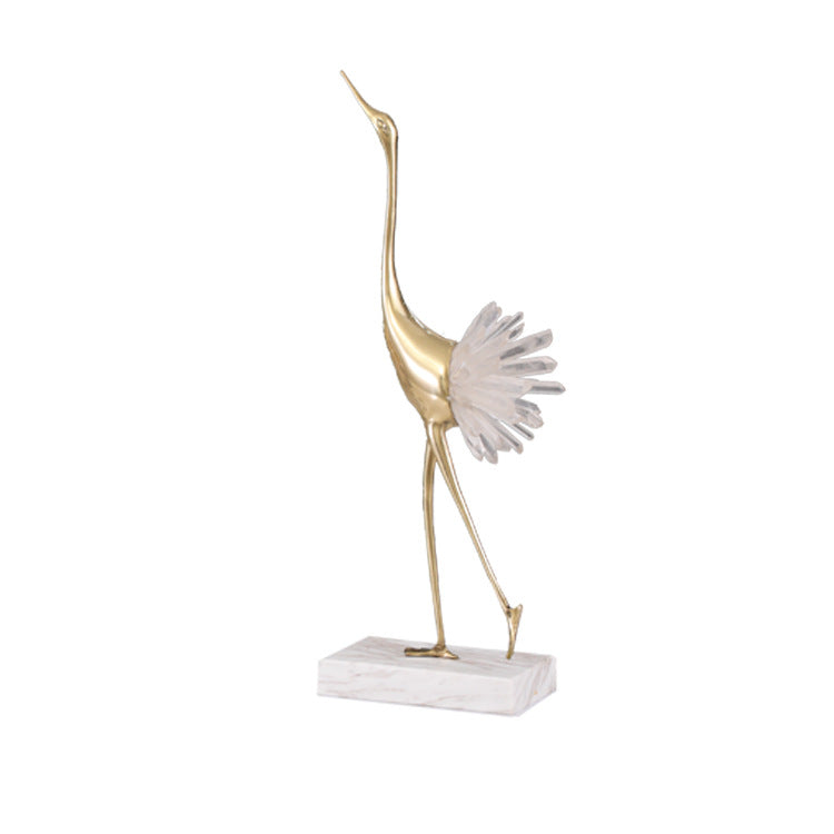 Luxury Crystal Crane Statue – Modern Bird Sculpture Home Decor
