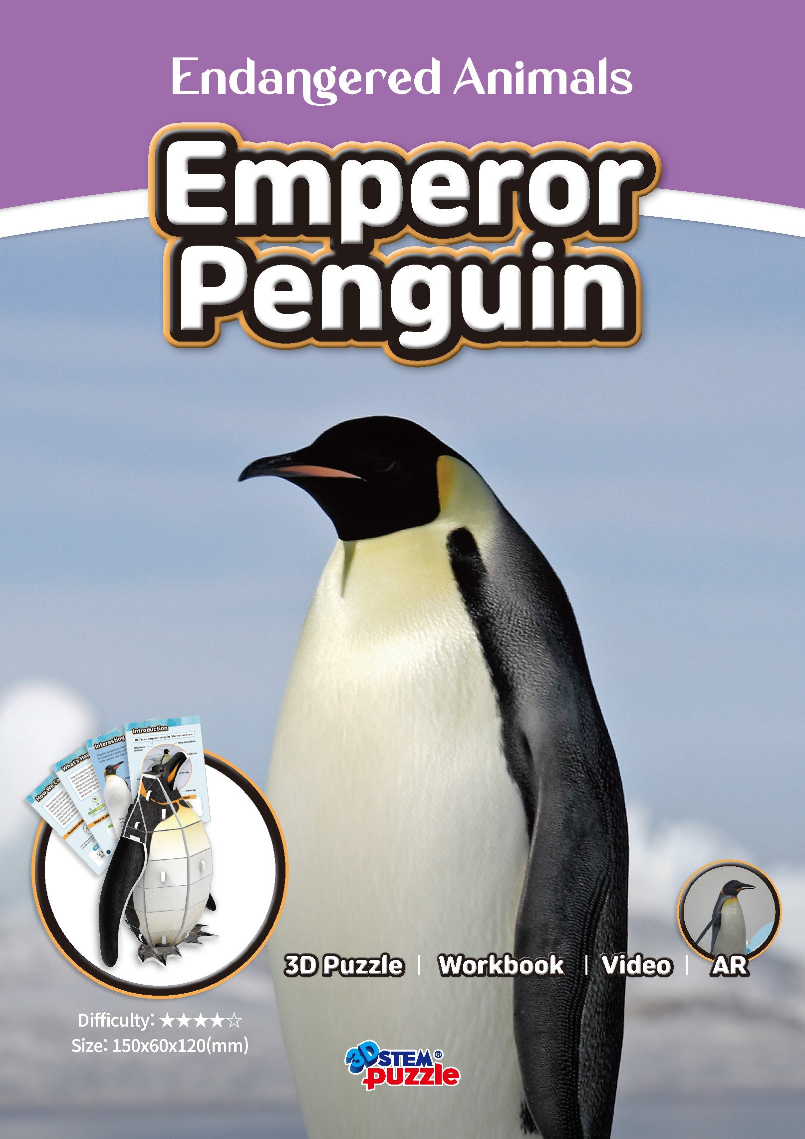 Emperor Penguin 3D STEM Puzzle for Kids – Educational Animal Kit with AR