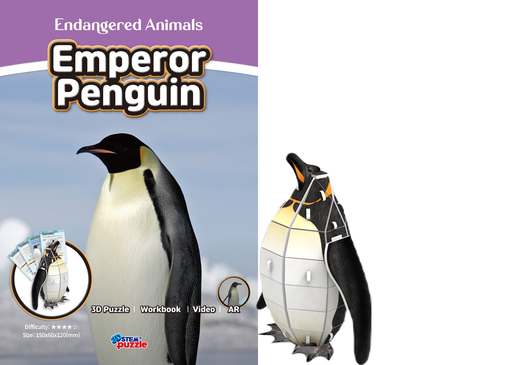 Emperor Penguin 3D STEM Puzzle for Kids – Educational Animal Kit with AR