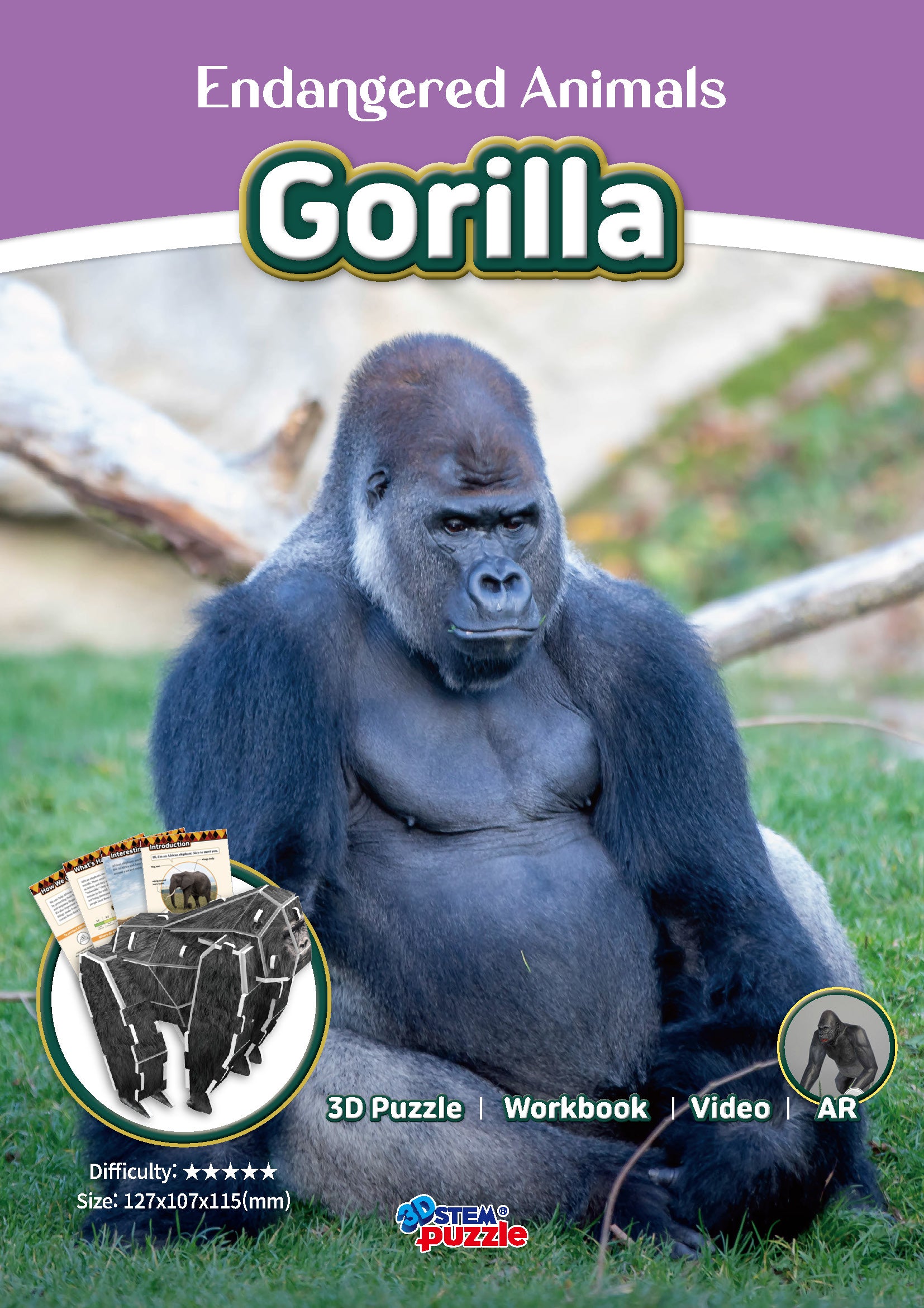 Gorilla 3D STEM Puzzle for Kids – Educational Animal Kit with AR