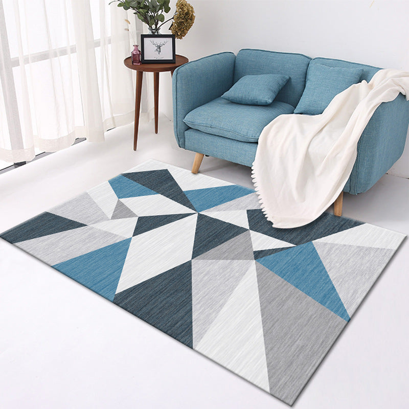 Modern Geometric Area Rug – Soft Living Room Carpet Decor