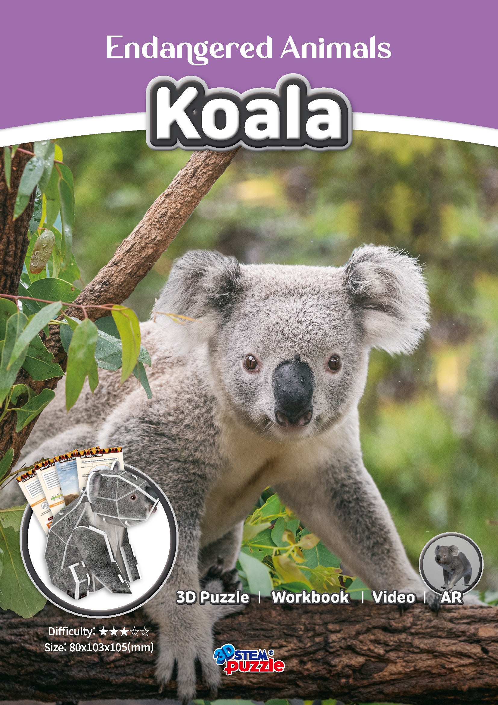 Koala 3D STEM Puzzle for Kids – Educational Animal Kit with AR