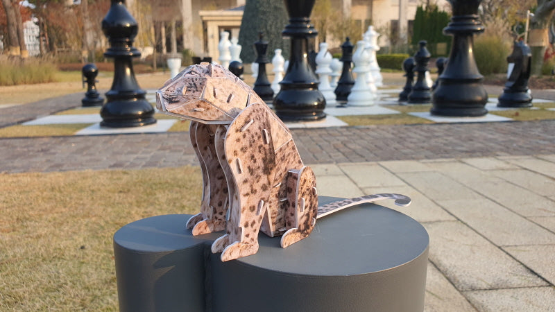 Snow Leopard 3D STEM Puzzle for Kids – Educational Animal Kit with AR