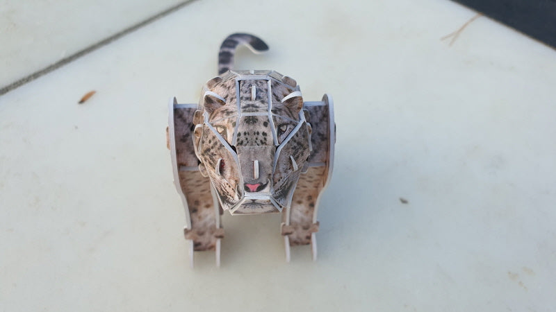 Snow Leopard 3D STEM Puzzle for Kids – Educational Animal Kit with AR
