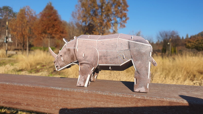 Black Rhinoceros 3D STEM Puzzle for Kids – Endangered Animals Educational Kit