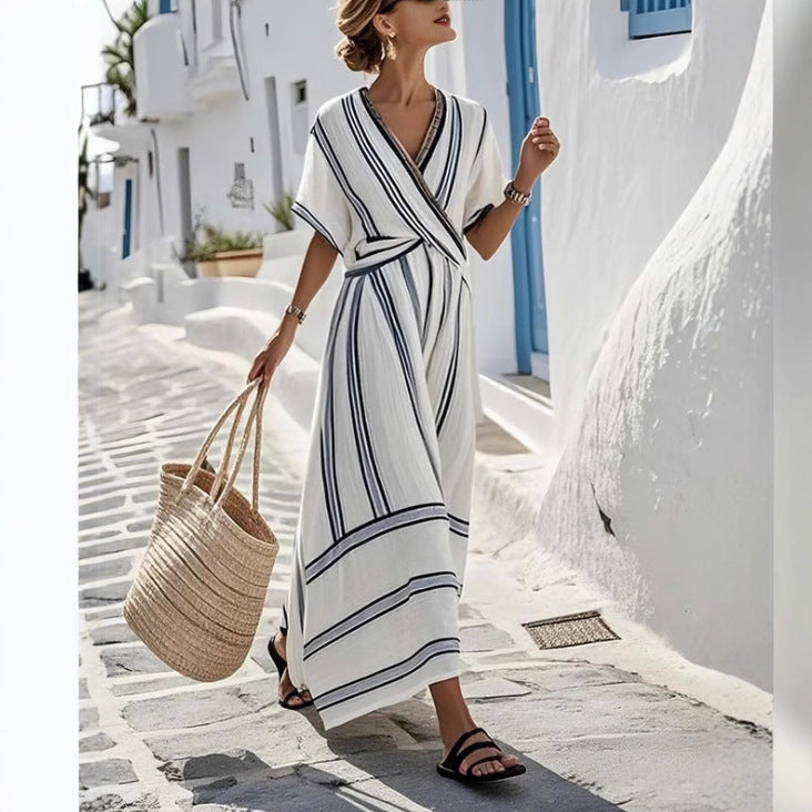 Elegant Summer Boho Maxi Dress – Lightweight Vacation Beach Dress