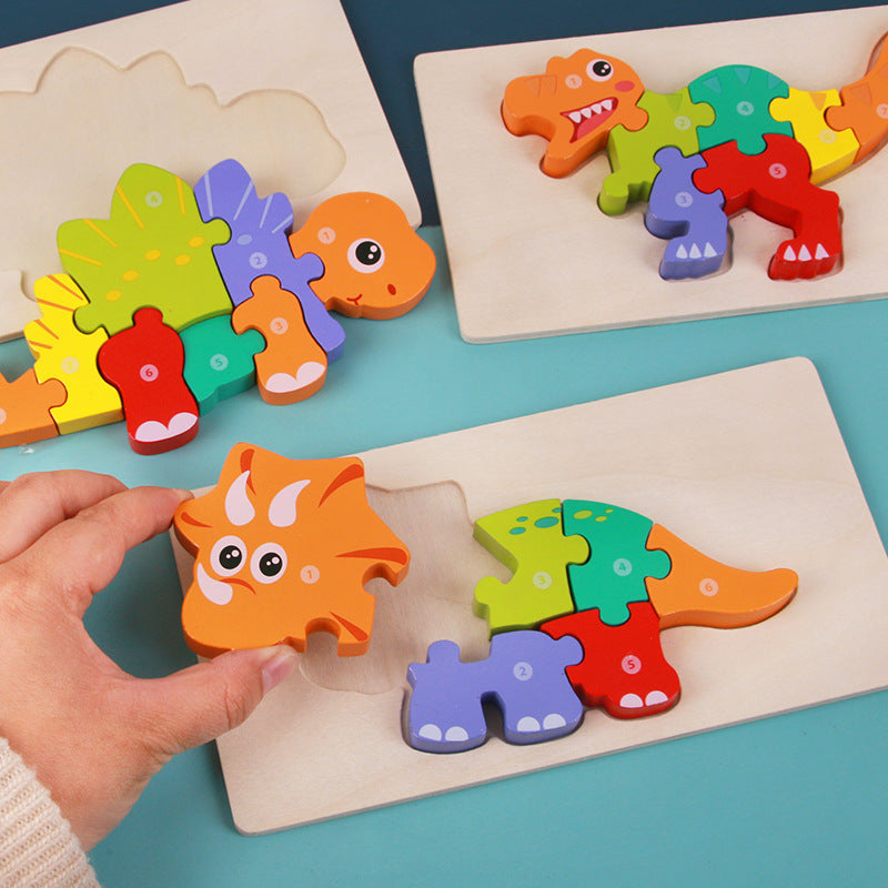 Montessori Wooden Animal Puzzle Toy – Educational Shape Matching Learning Toy for Kids