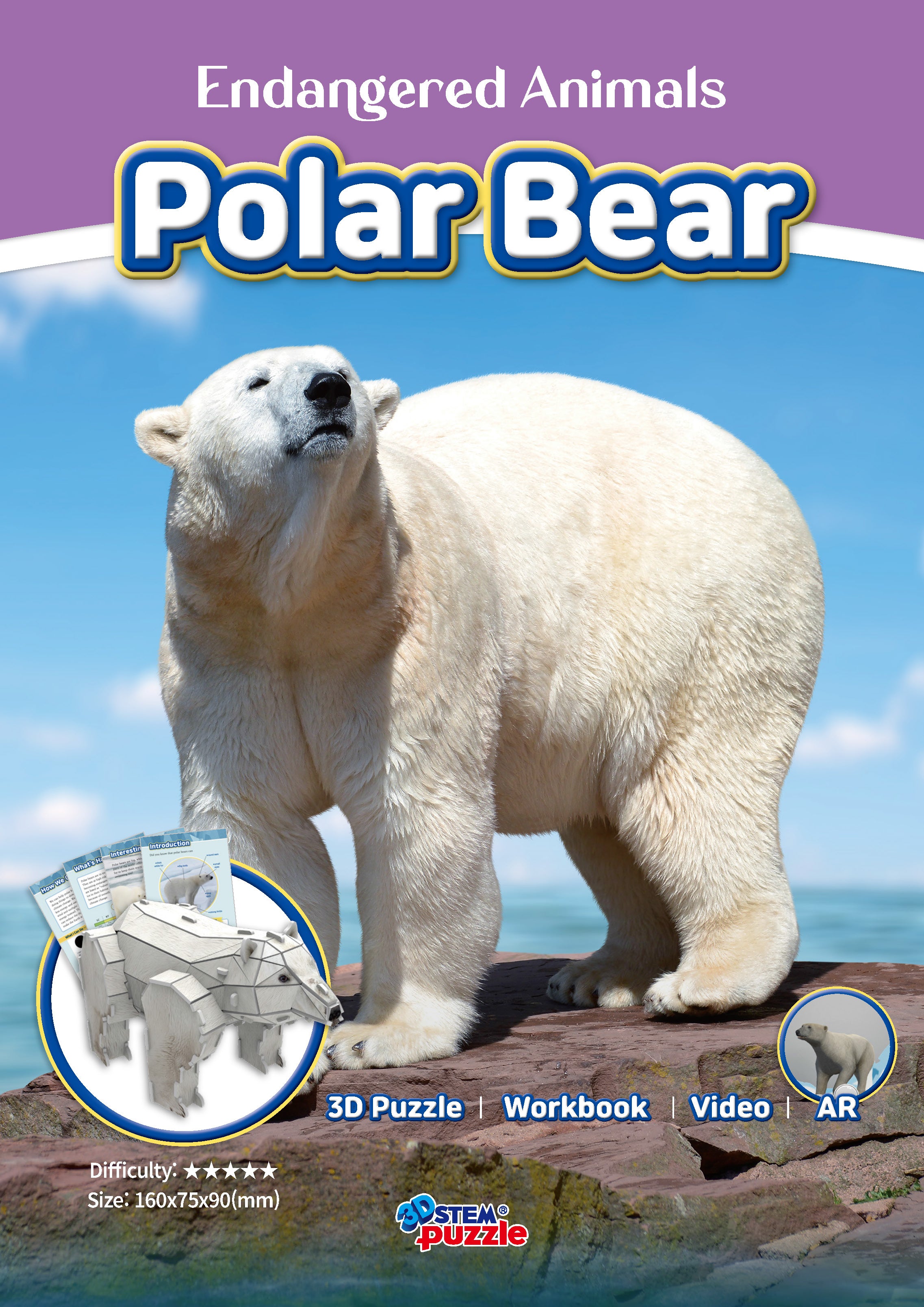 Polar Bear 3D STEM Puzzle for Kids – Educational Animal Kit with AR
