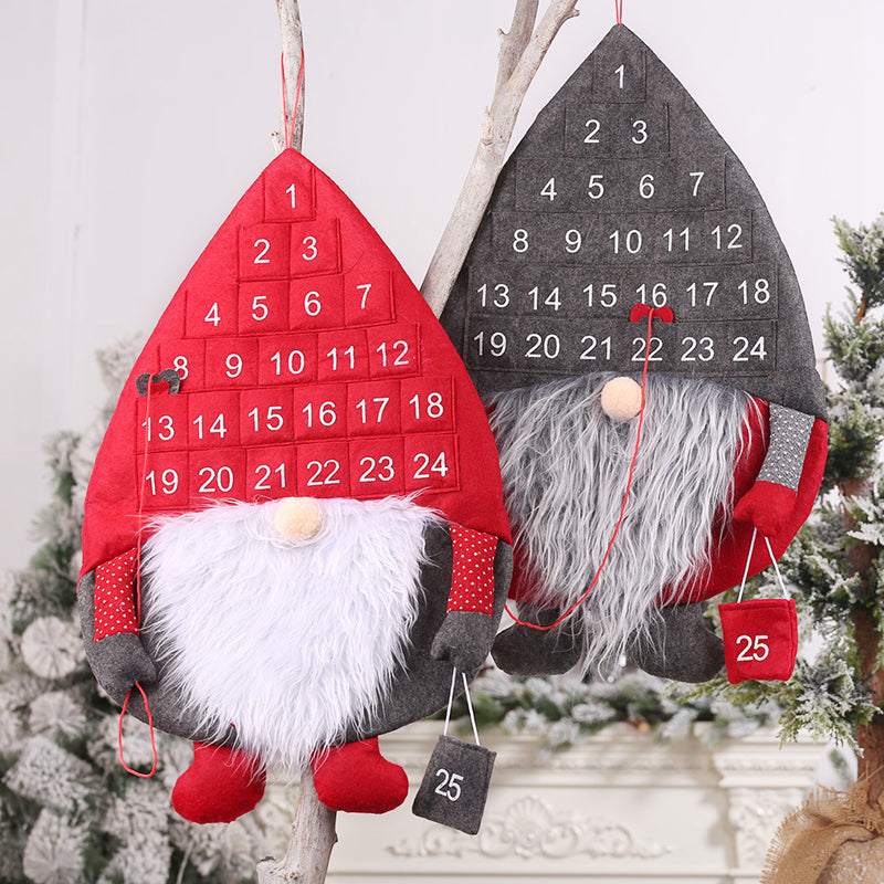 Christmas Gnome Advent Calendar Wall Hanging – Santa Countdown Decor