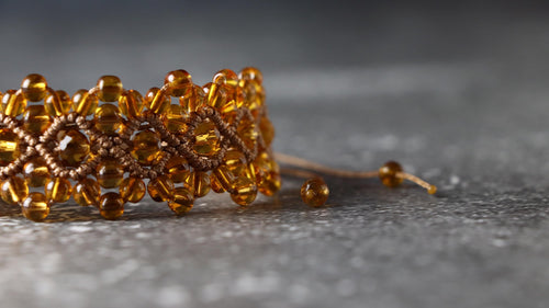 Adjustable Yellow Macrame Bracelet for Women